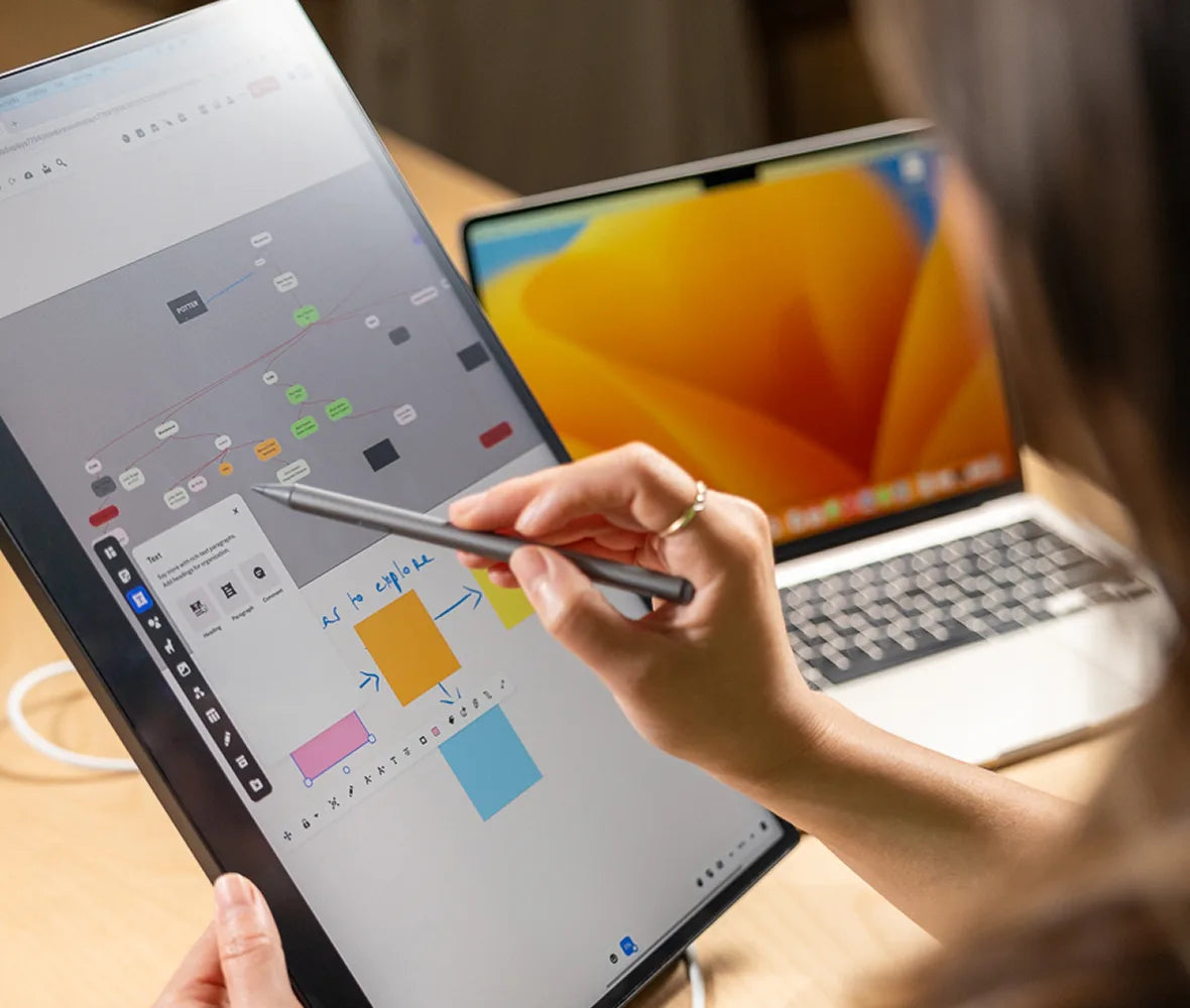 espresso pen drawing on display